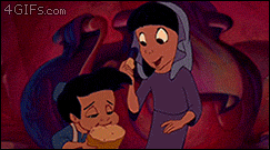 Forgifs.com, Aladdin takes bread from child