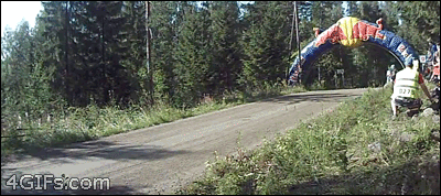 Forgifs.com, Rally racing car long jump